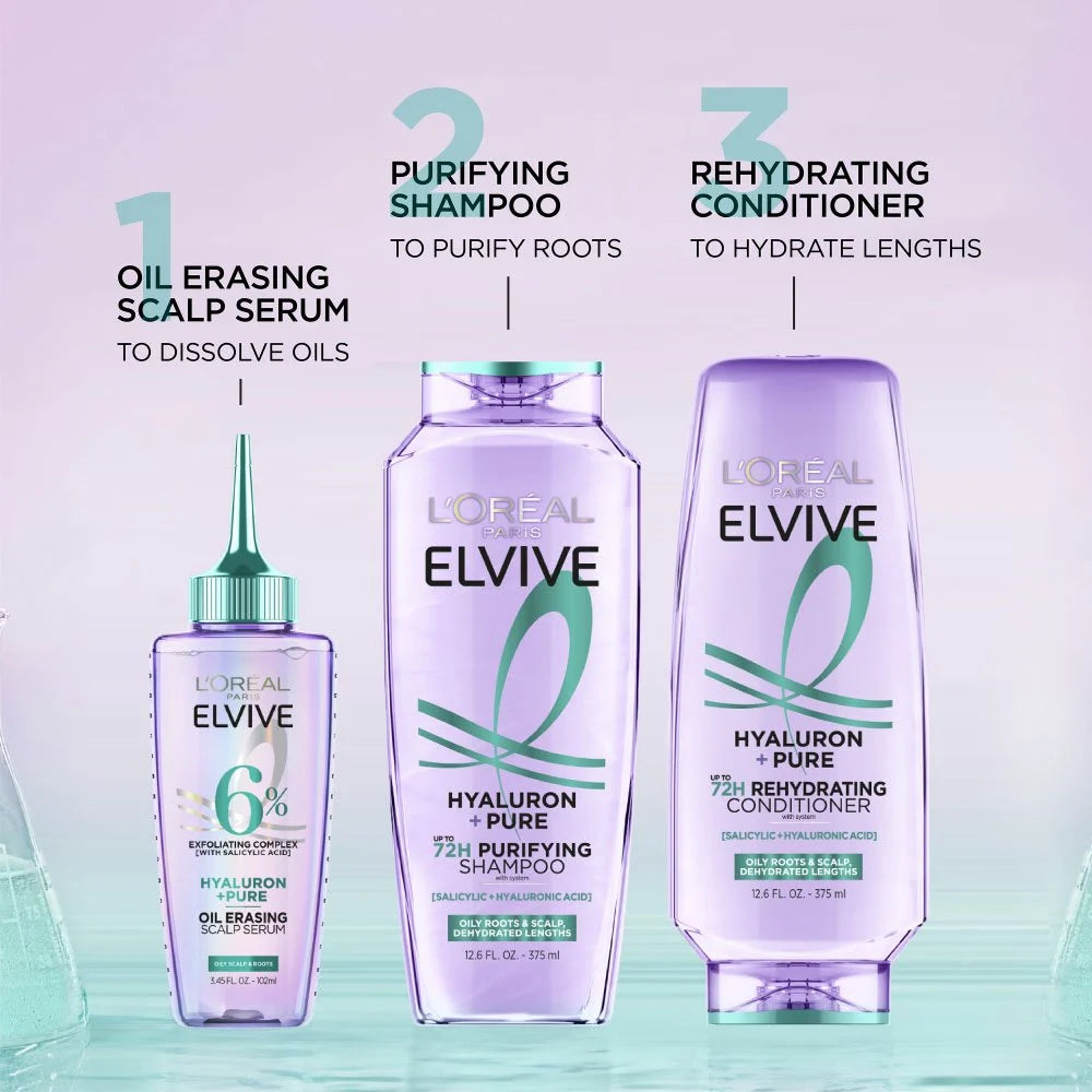 L'Oreal Paris Elvive Hyaluron Pure Purifying Shampoo - 400ml