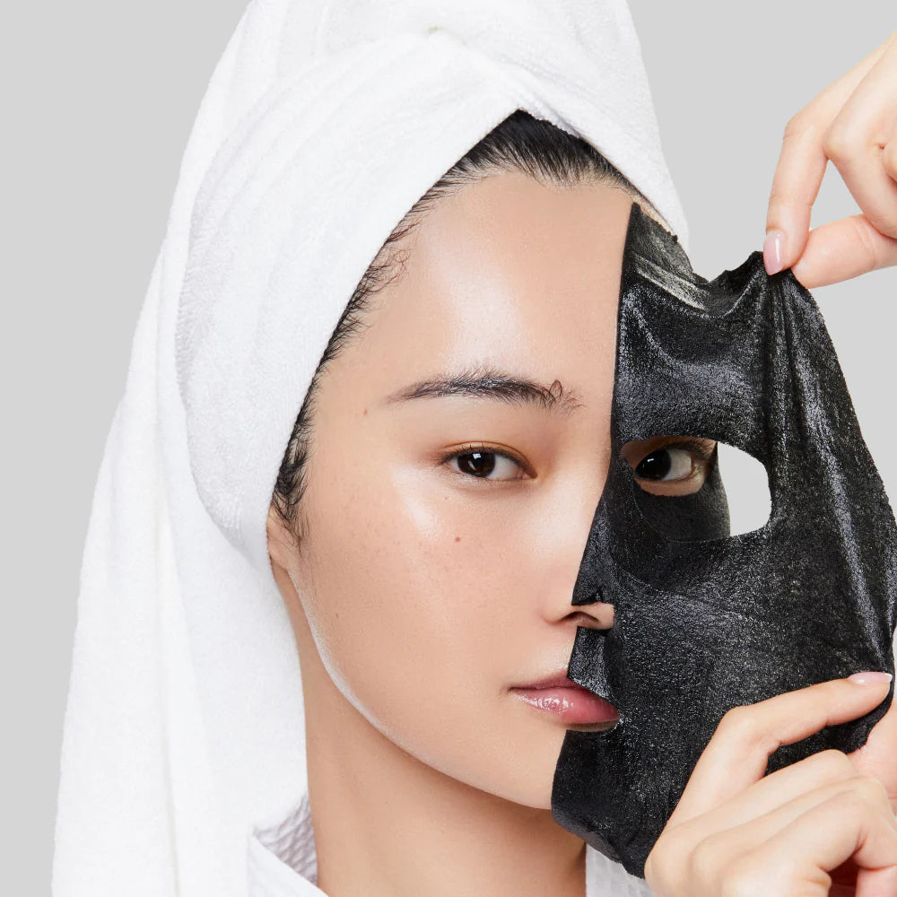 Her Hyness Instant Glow Black Mask - Japanese Binchotan Charcoal Sheet Mask for Deep Cleansing