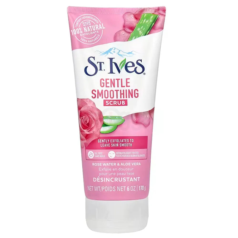 St. Ives Gentle Smoothing Rose Water & Aloe Vera Scrub 170g – Sensitive Skin Face Exfoliator – Timeless Era Bangladesh