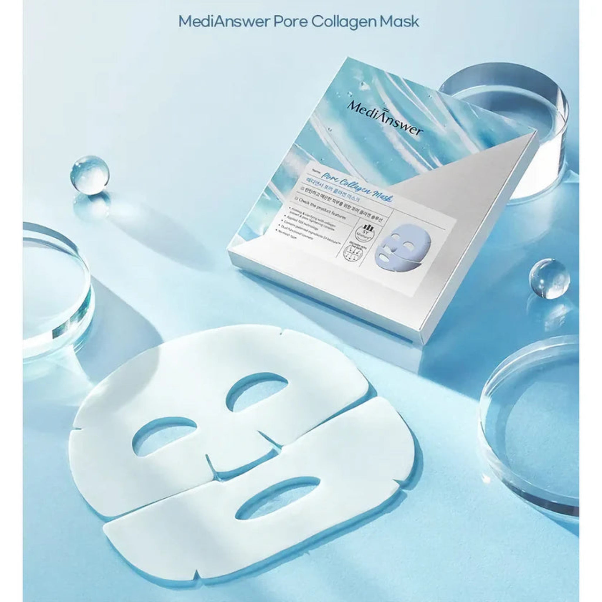 MediAnswer Pore Collagen Clear Pad - 83% Collagen Hydrogel Mask for Pore Tightening & Sebum Control