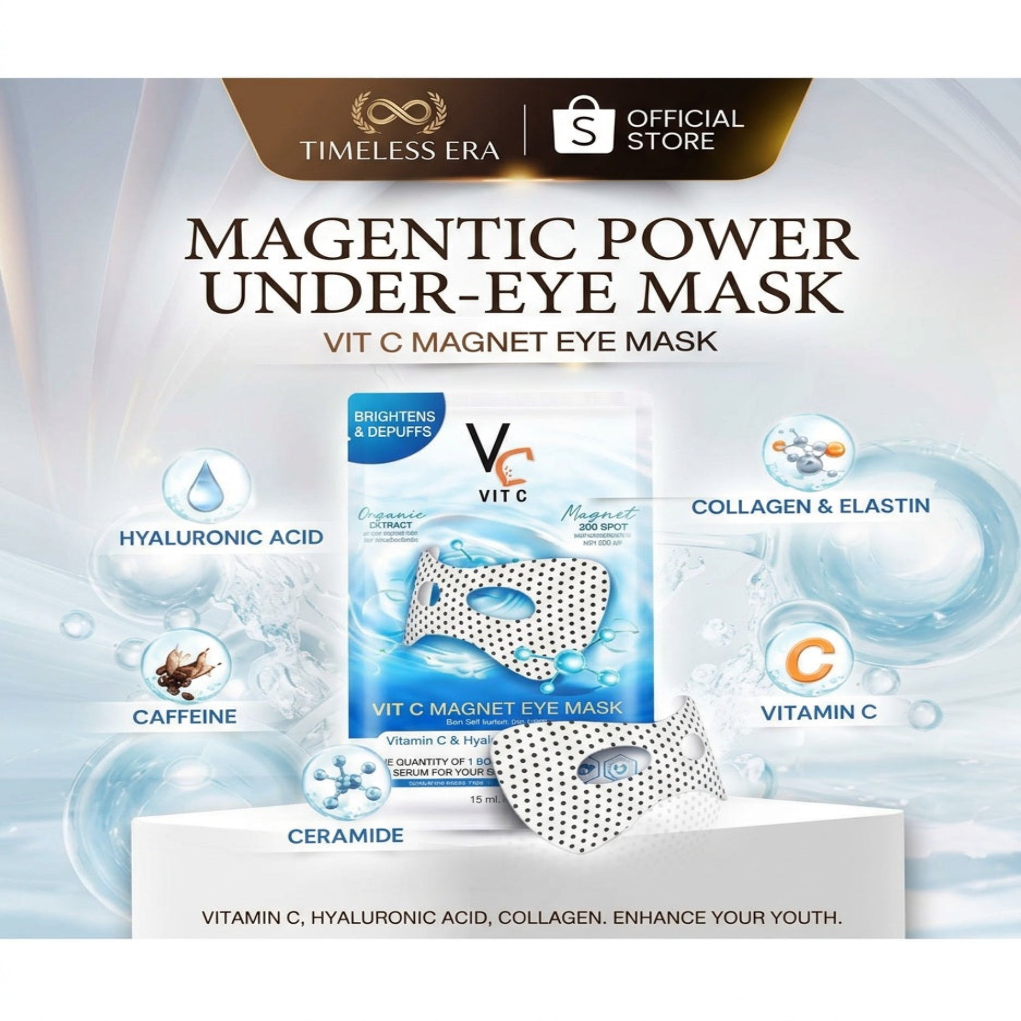 Nong Chat VC Vit C Magnet Under-Eye Mask – Vitamin C Dark Circle Puffiness Eye Patch Thai Skincare – Timeless Era Bangladesh